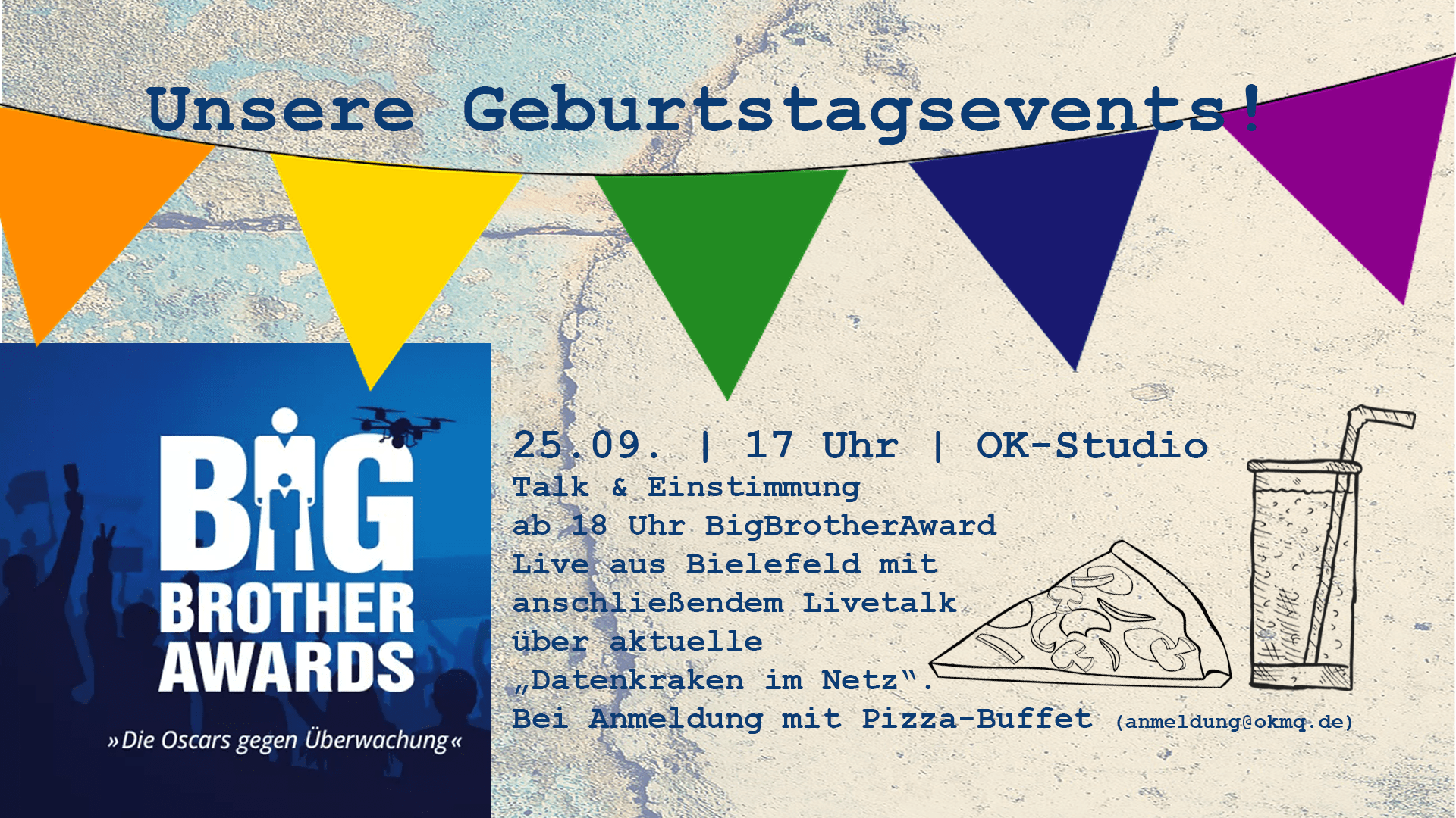 BigBrotherAwards – Liveübertragung und Diskussion im OKMQ am 25. September 2026
